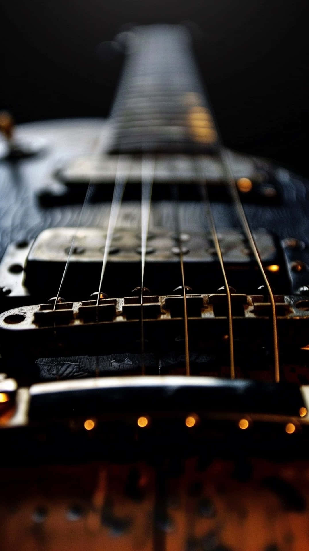 Close Up Black Electric Guitar