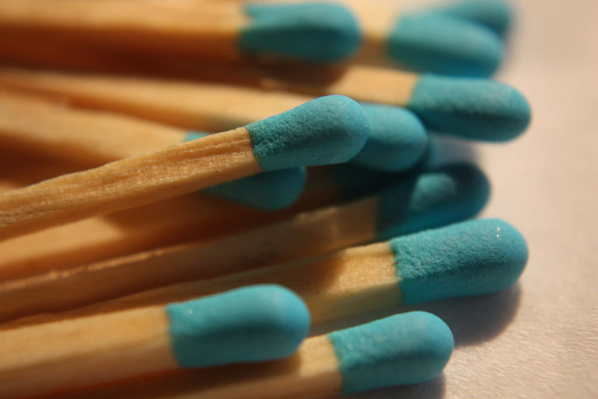 Close Up Blue Matchsticks Background