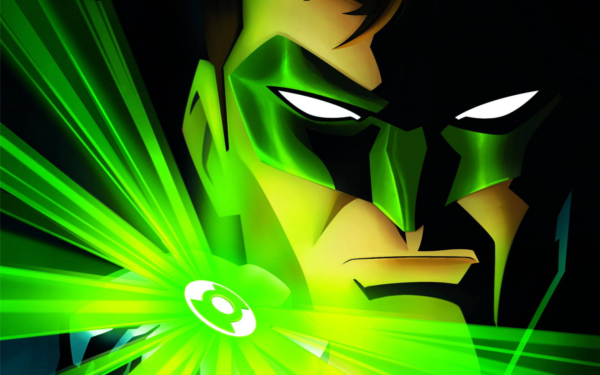 Close-up Cartoon Green Lantern Background
