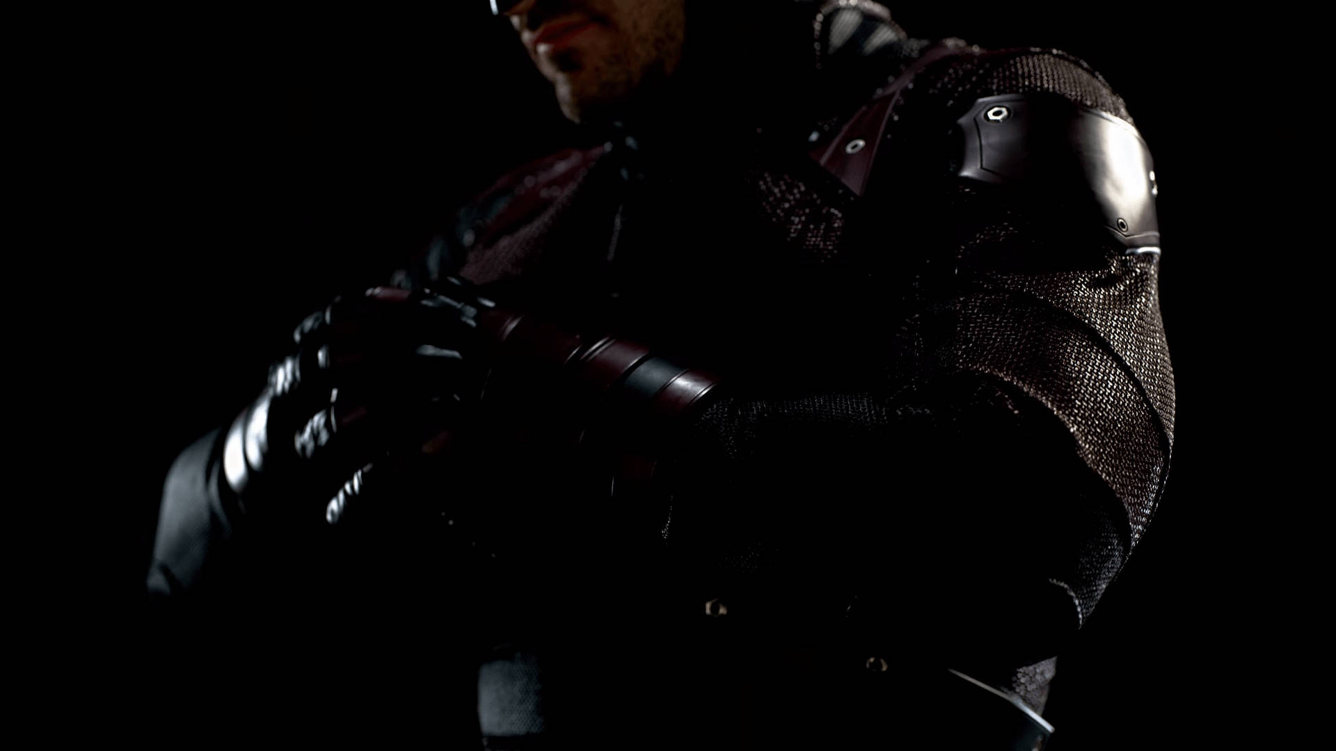 Close Up Detailed Costume Of Daredevil Background