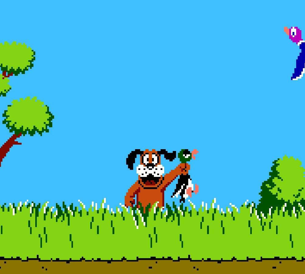 Close-up Duck Hunt Video Game Background