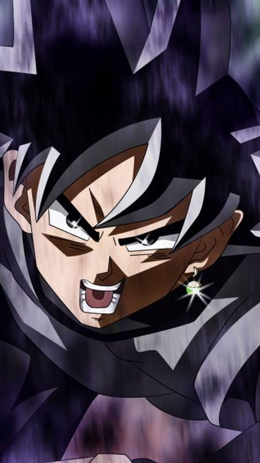 Close-up Energy-filled Black Goku Phone Background