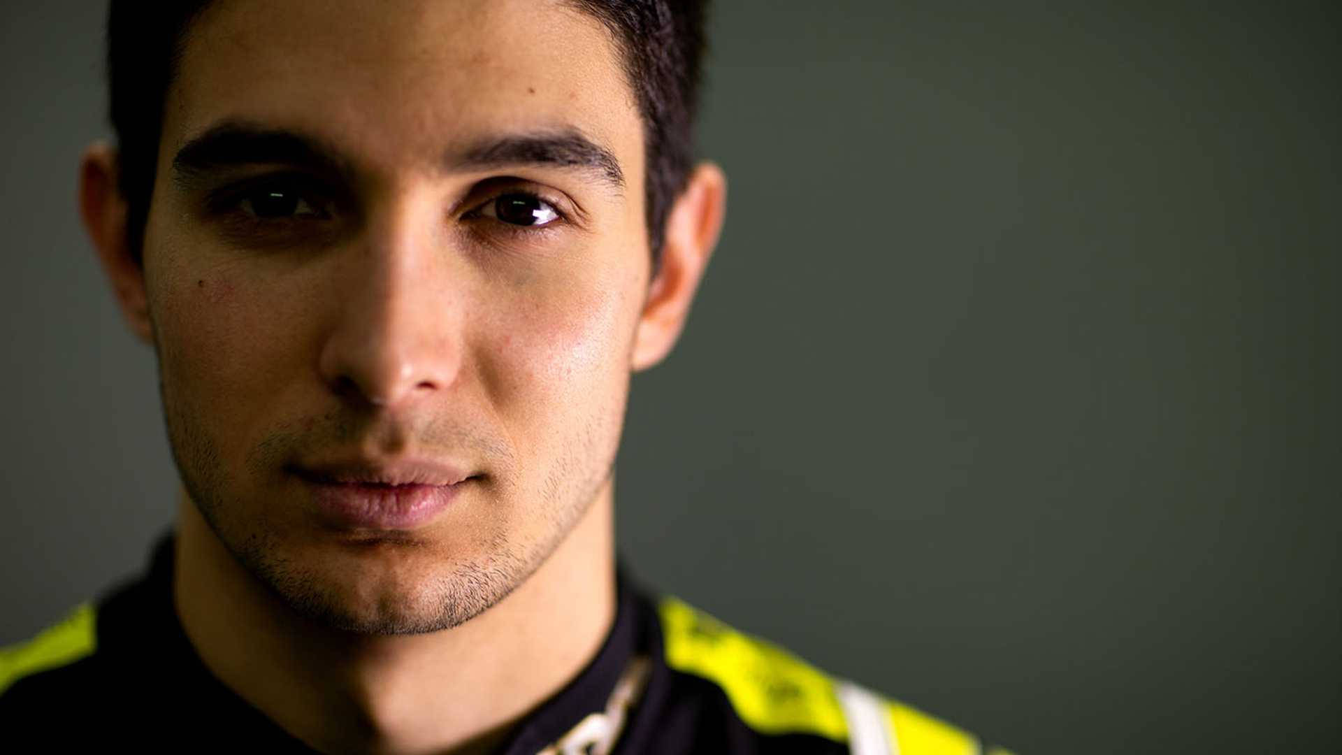 Close-up Face Of Esteban Ocon Background