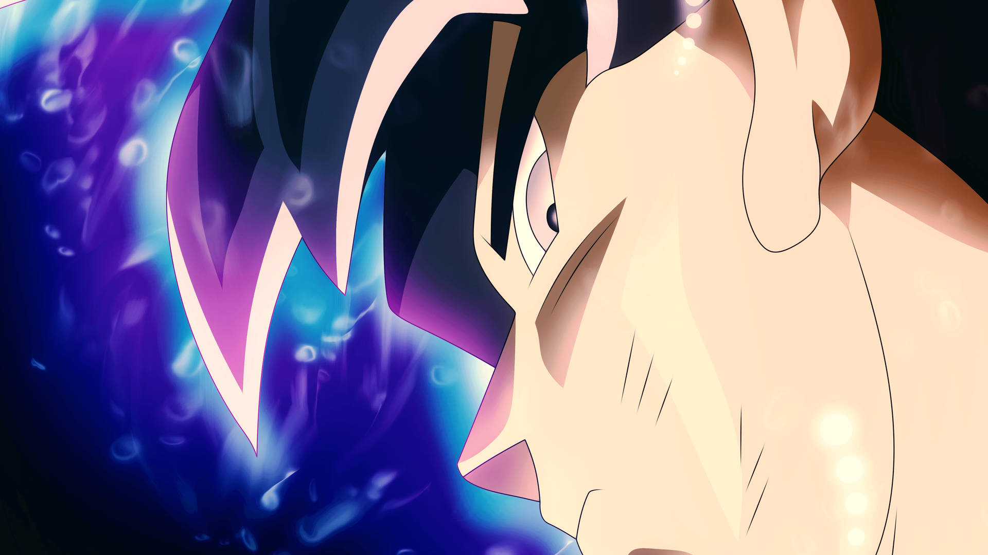 Close-up Face Ultra Instinct Goku Background