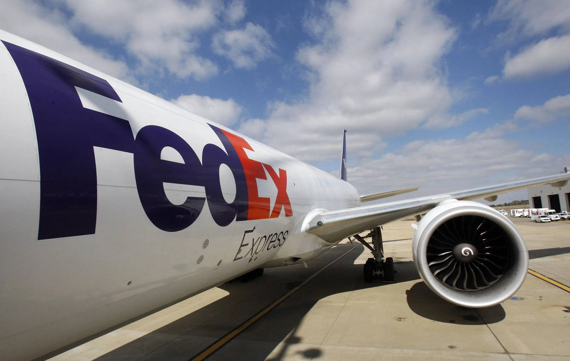 Close-up Fedex Tracking Aircraft Background