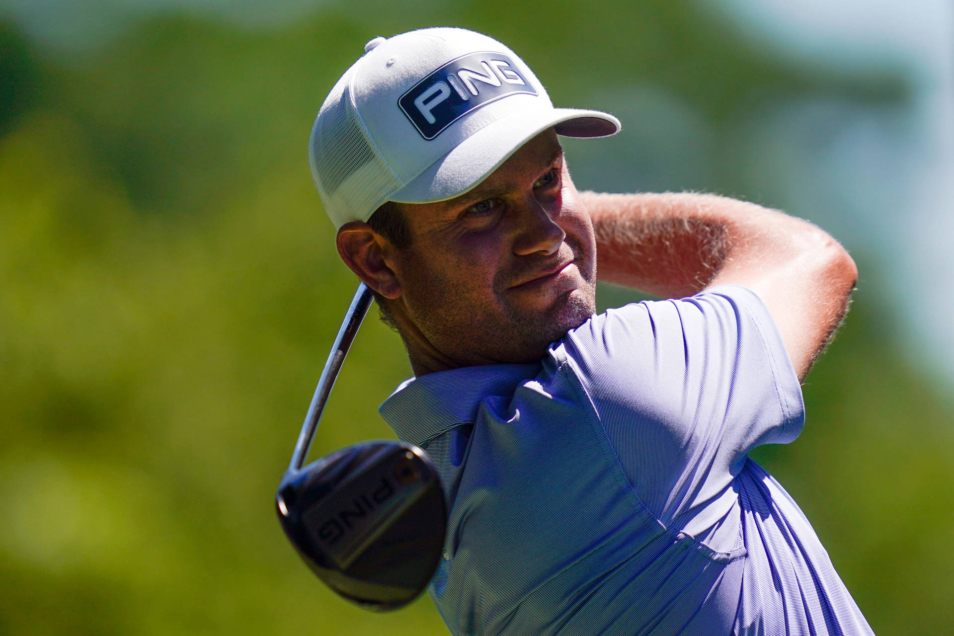 Close-up Gary Woodland Swing Golf Club Background