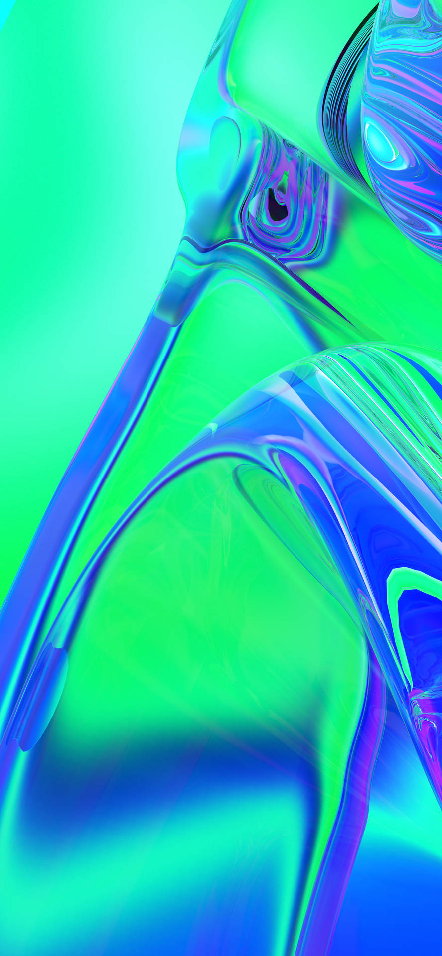 Close-up Green Liquid Surface Mobile 3d Background