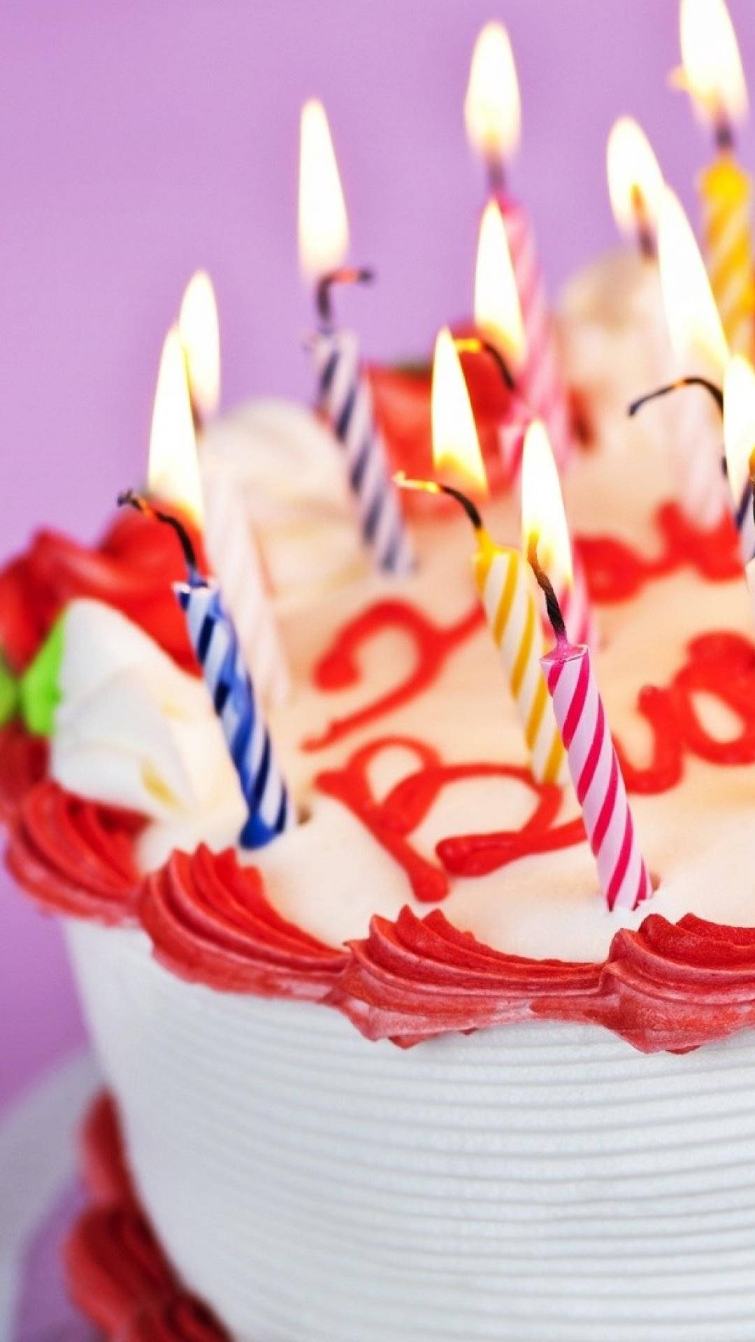 Close-up Happy Birthday Cake Background