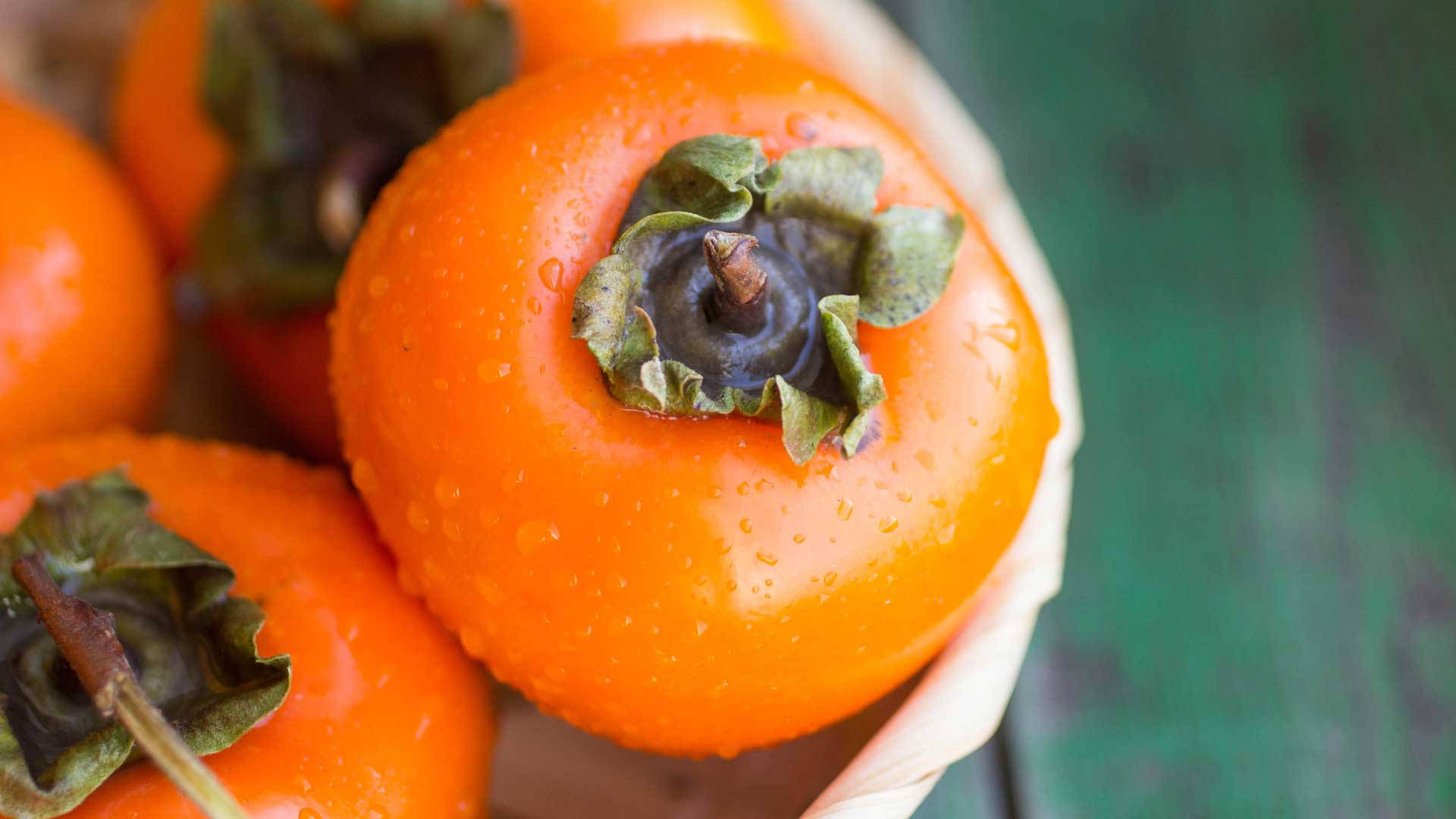 Close Up Image Of Persimmon Background