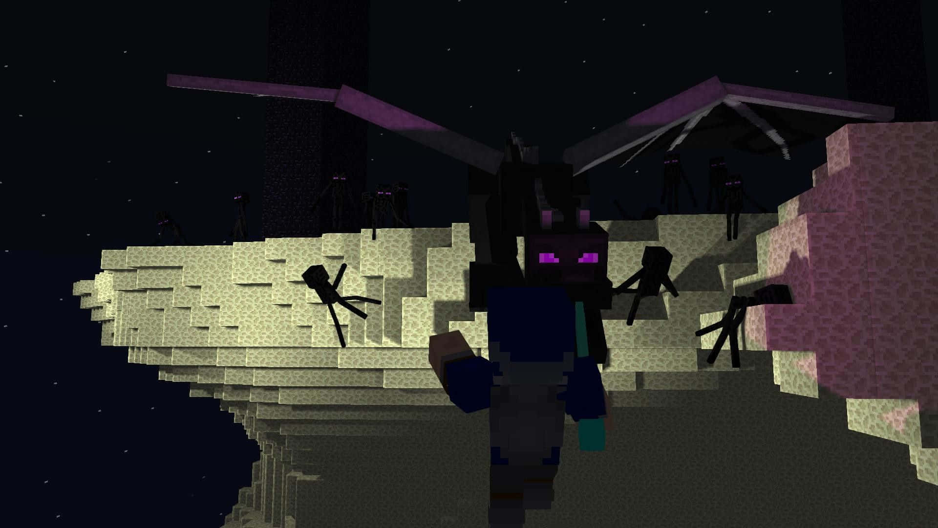 Close Up Image Of The Minecraft Ender Dragon Background