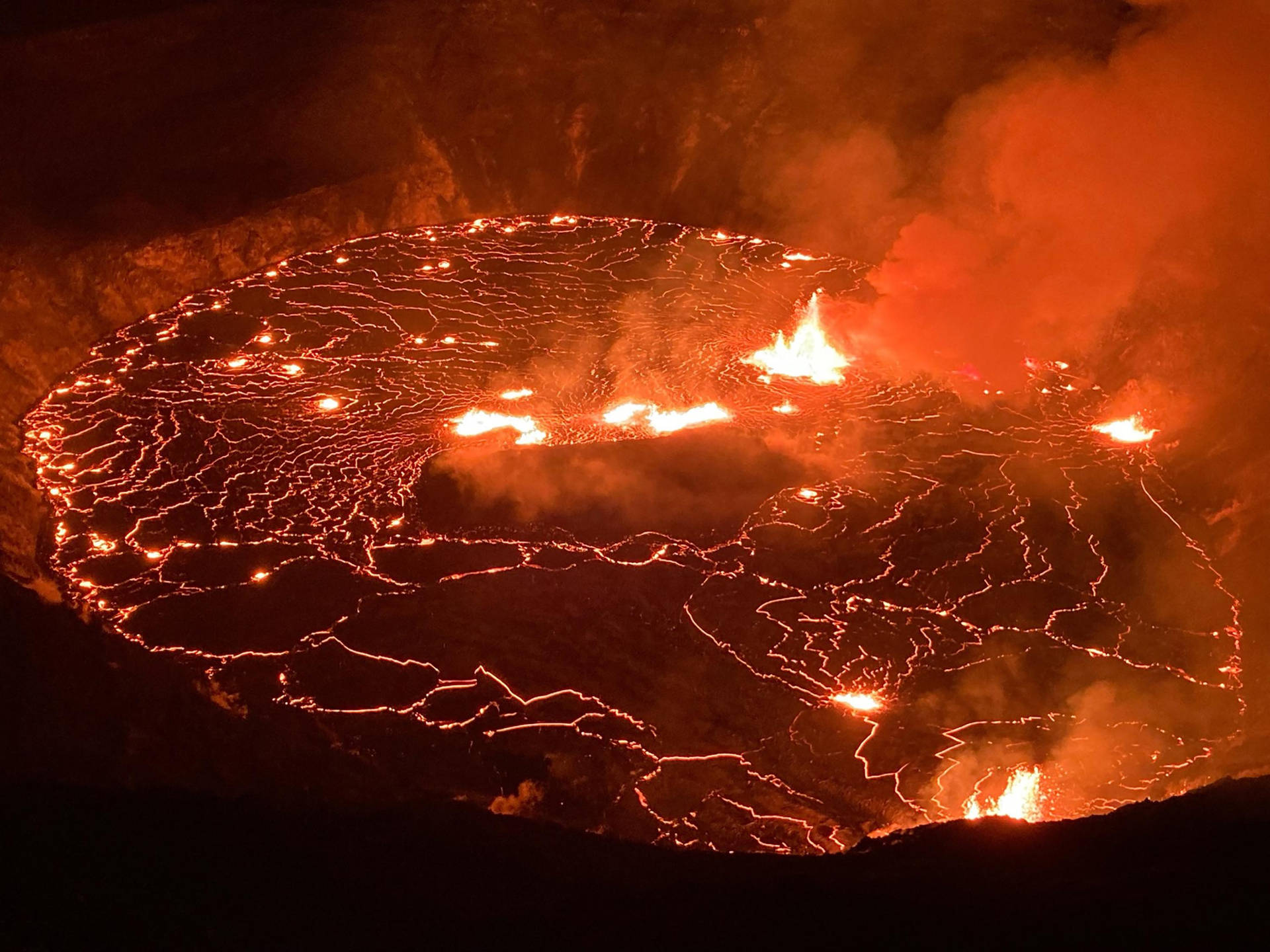 Close-up Kilauea Volcano Vent Magma Background