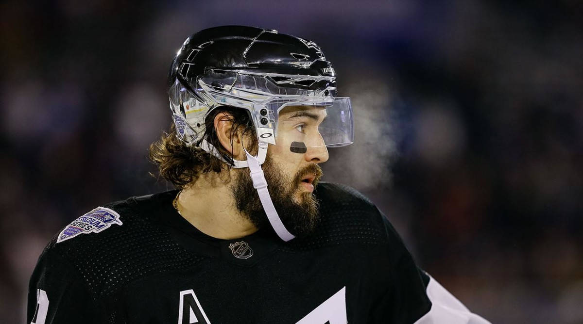 Close Up Look Of Drew Doughty Looking To The Left During Game Background