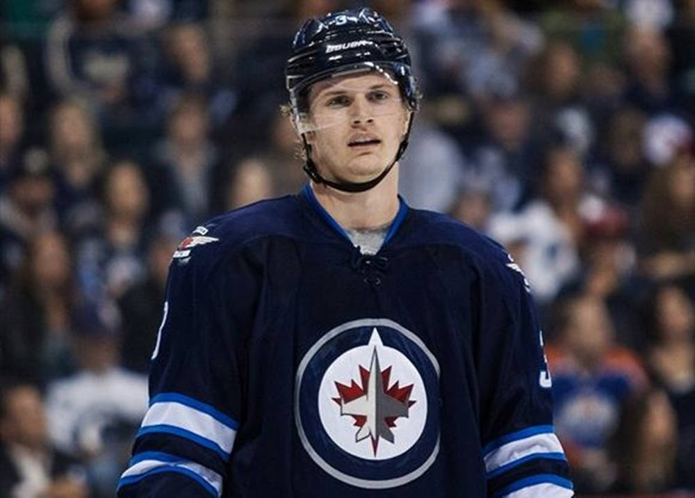 Close Up Look Of Jacob Trouba Showing Irate Expression Background