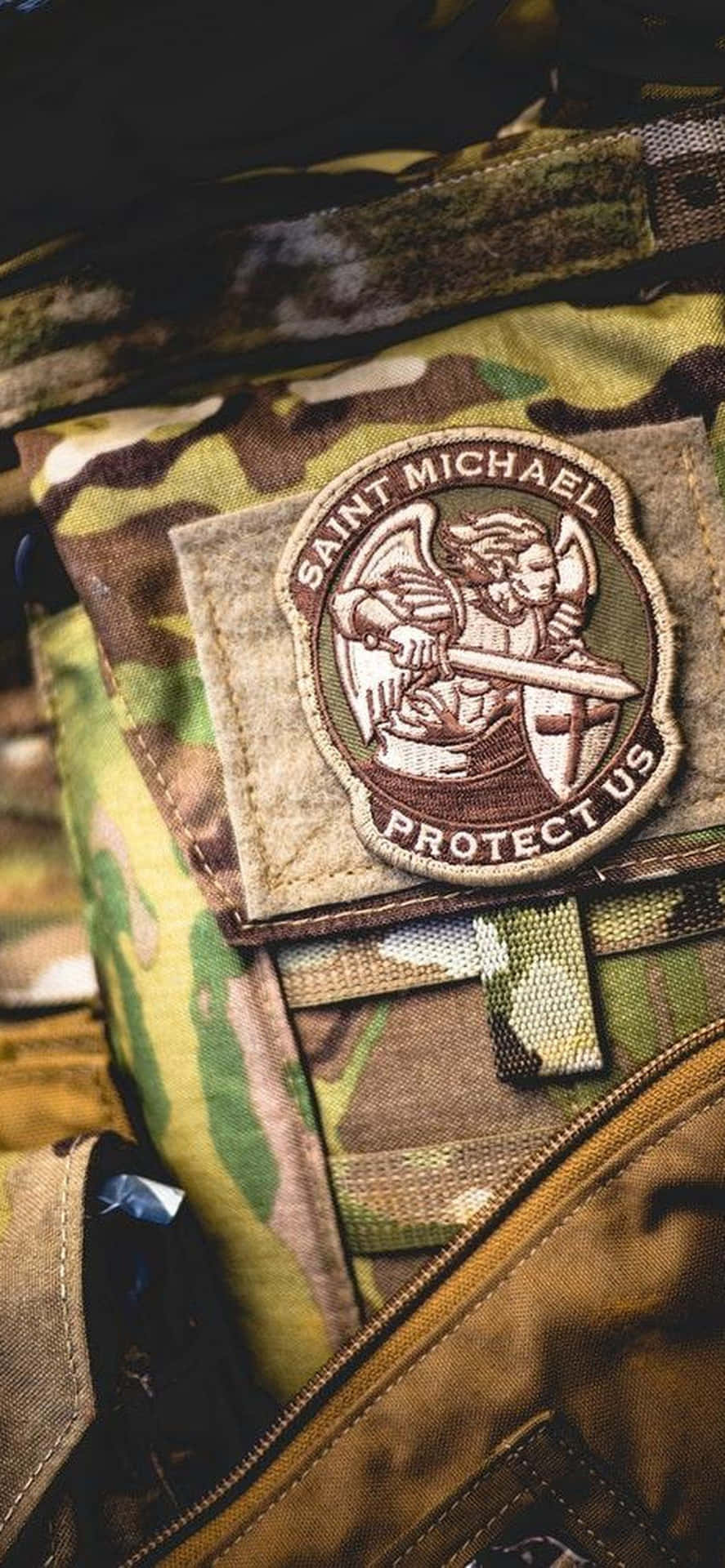 Close Up Military Patch Uniform Background
