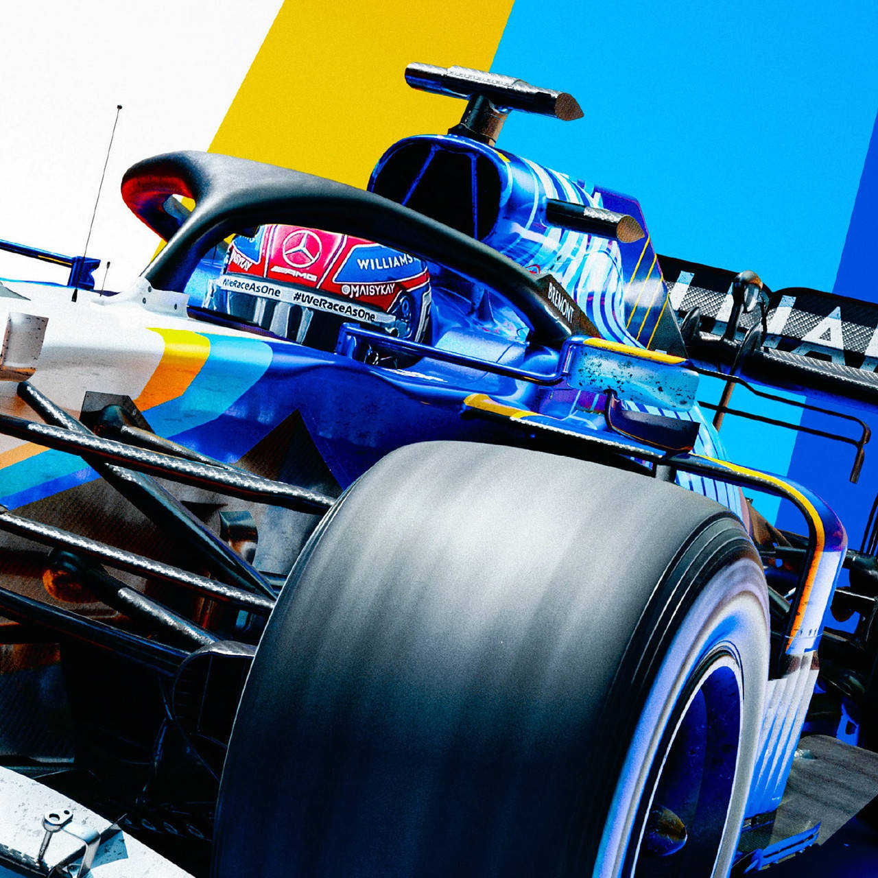 Close-up Of A Blue Williams Racing Car Background