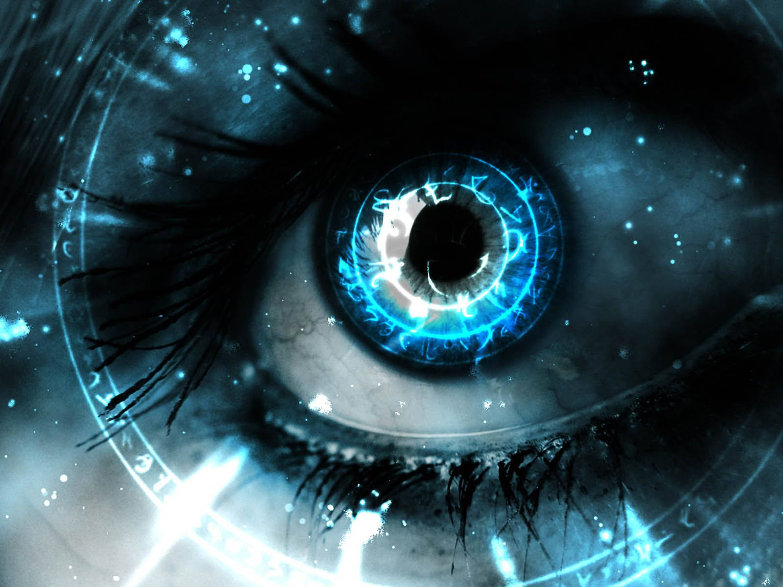 Close-up Of A Brilliant Blue 3d Eye Background