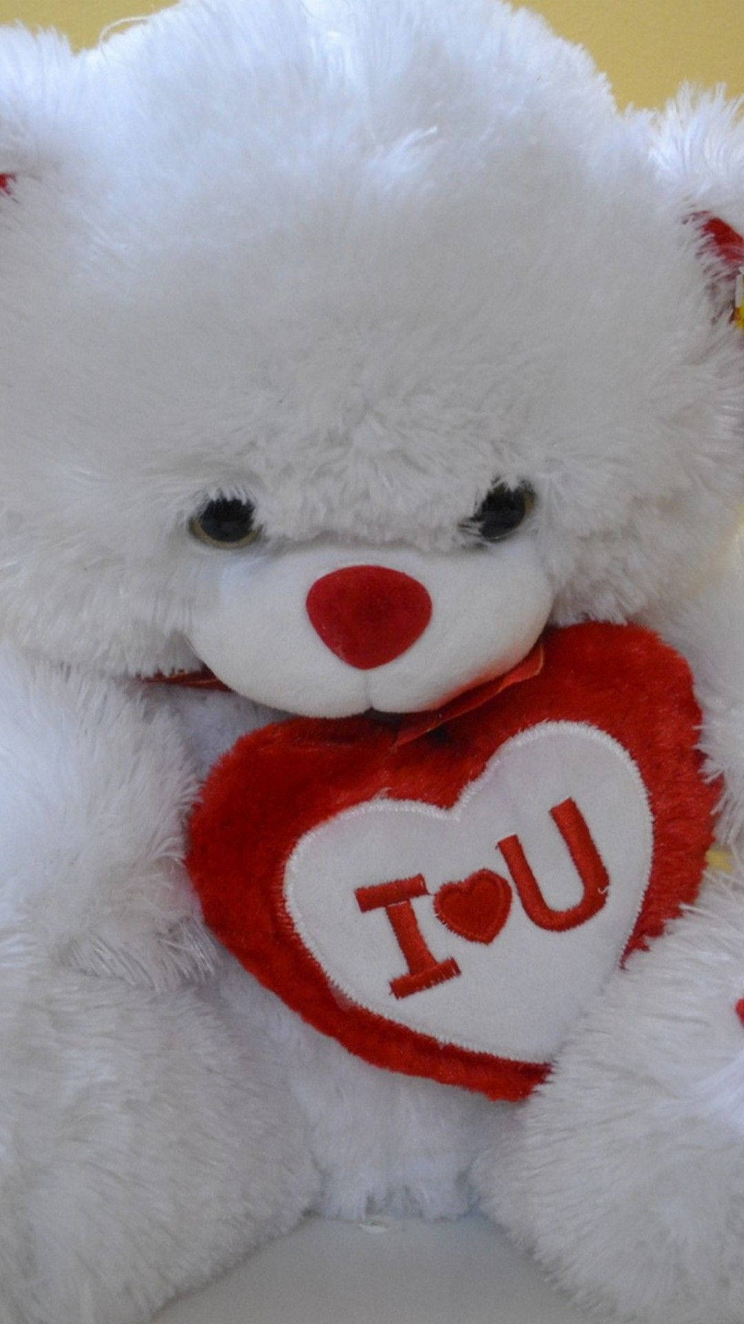 Close-up Of A Lovely White Teddy Bear Background
