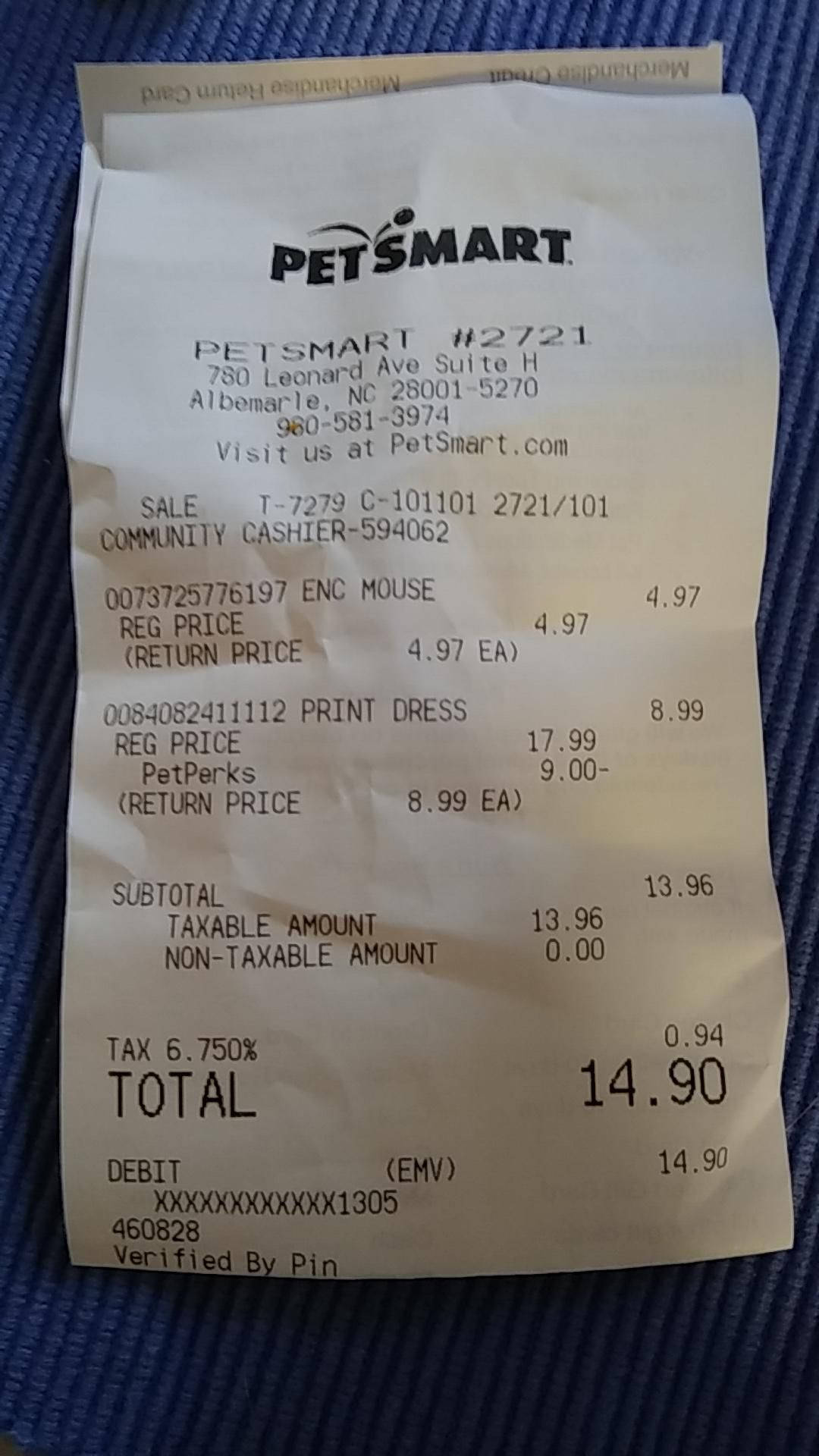 Close-up Of A Petsmart Receipt Background