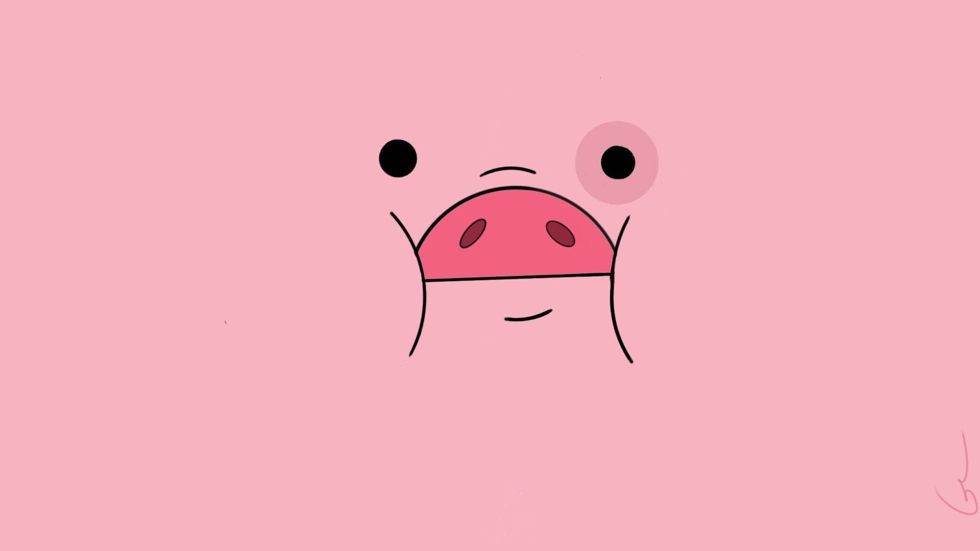 Close-up Of Adorable Piggy Outdoors Background