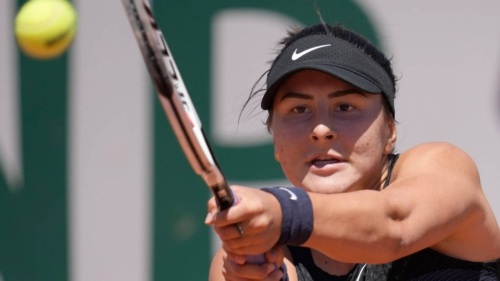 Close-up Of Bianca Andreescu Holding Racket Background