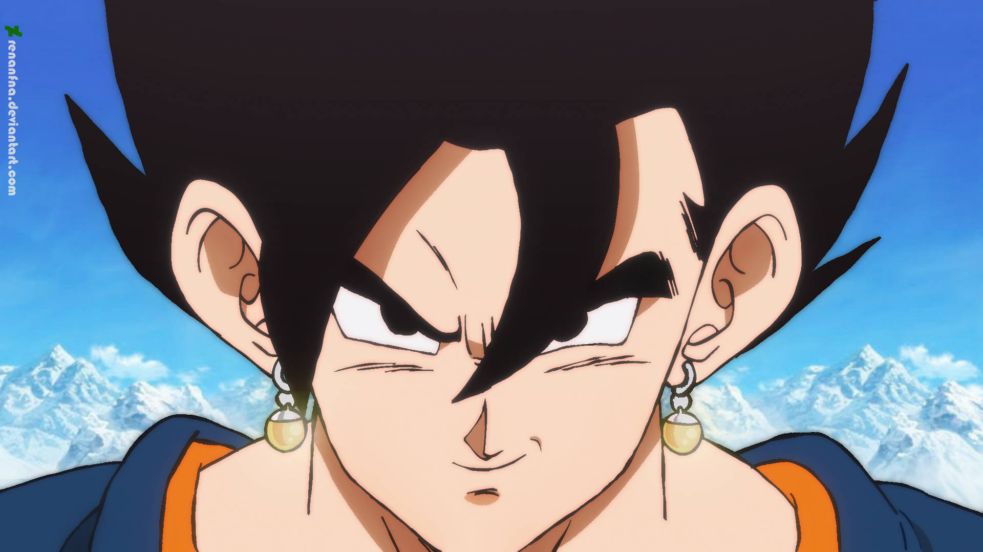 Close-up Of Black-haired Vegito Background