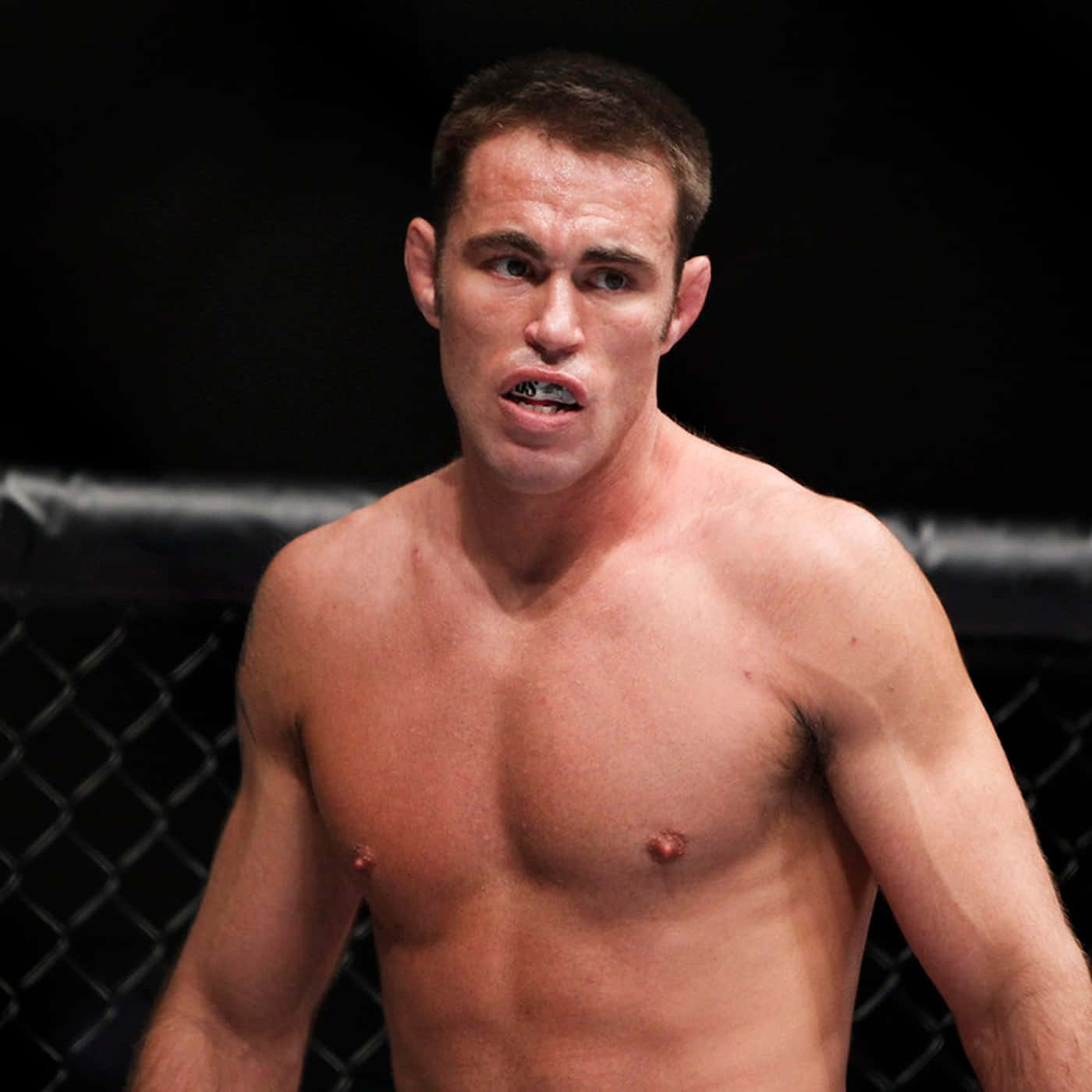 Close Up Of Jake Shields At Ufc Octagon