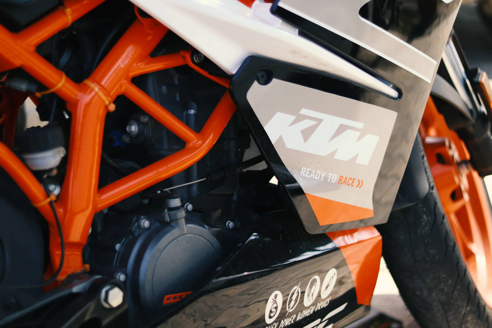 Close-up Of Ktm Bike Background