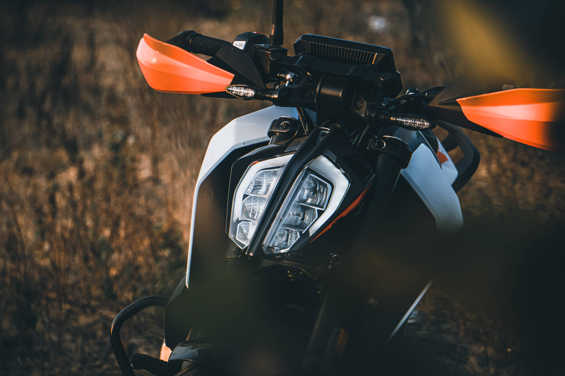 Close-up Of Ktm Duke 200 Motorcycle Background