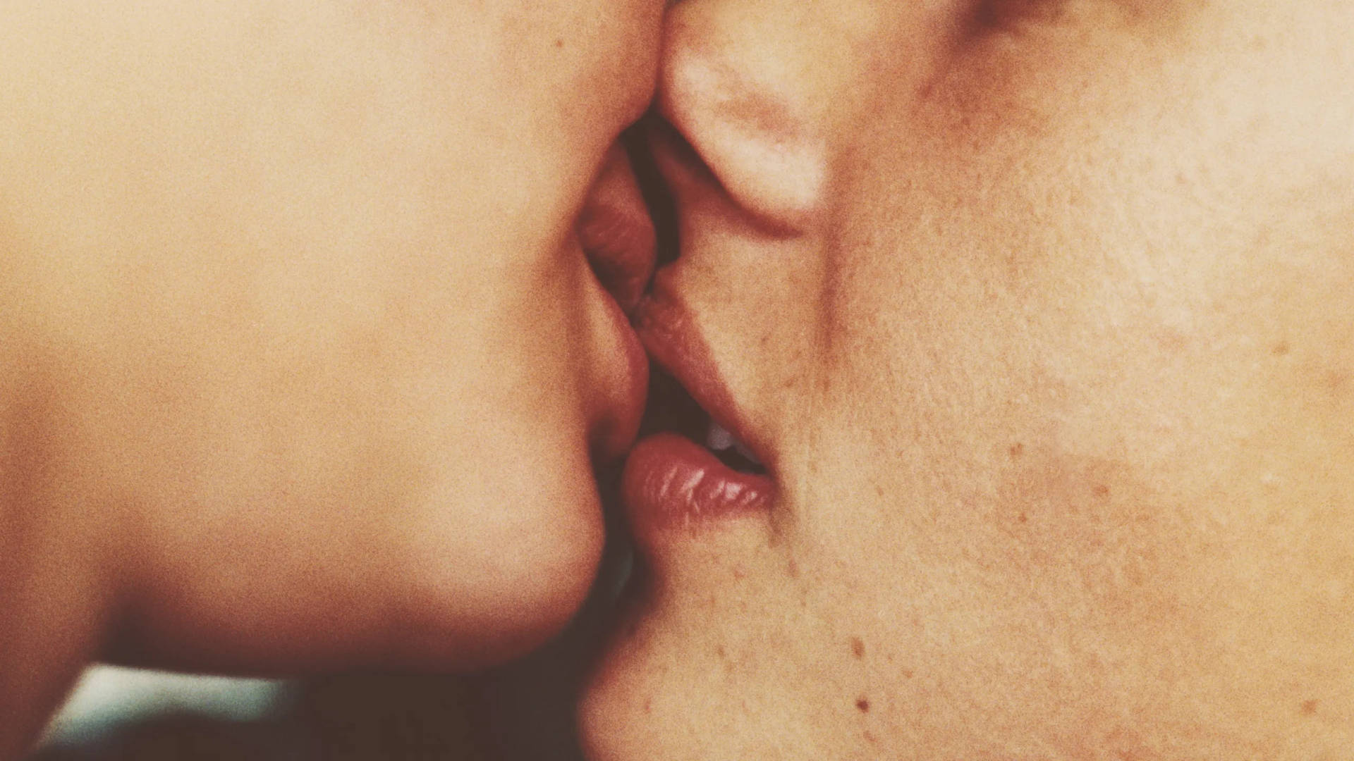 Close-up Of Lips Kissing Hd