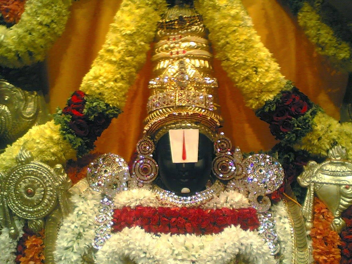 Close-up Of Lord Venkateswara Statue Background