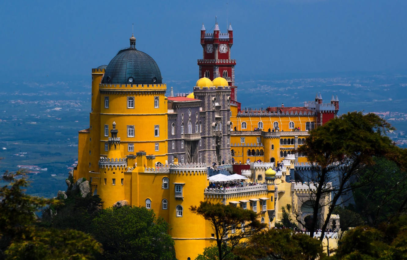 Close-up Of Pena Palace Sintra Background