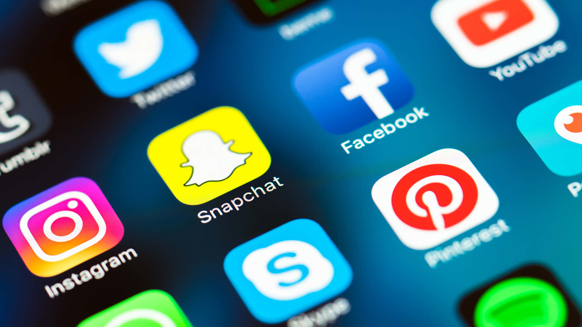 Close-up Of Social Media Apps Background