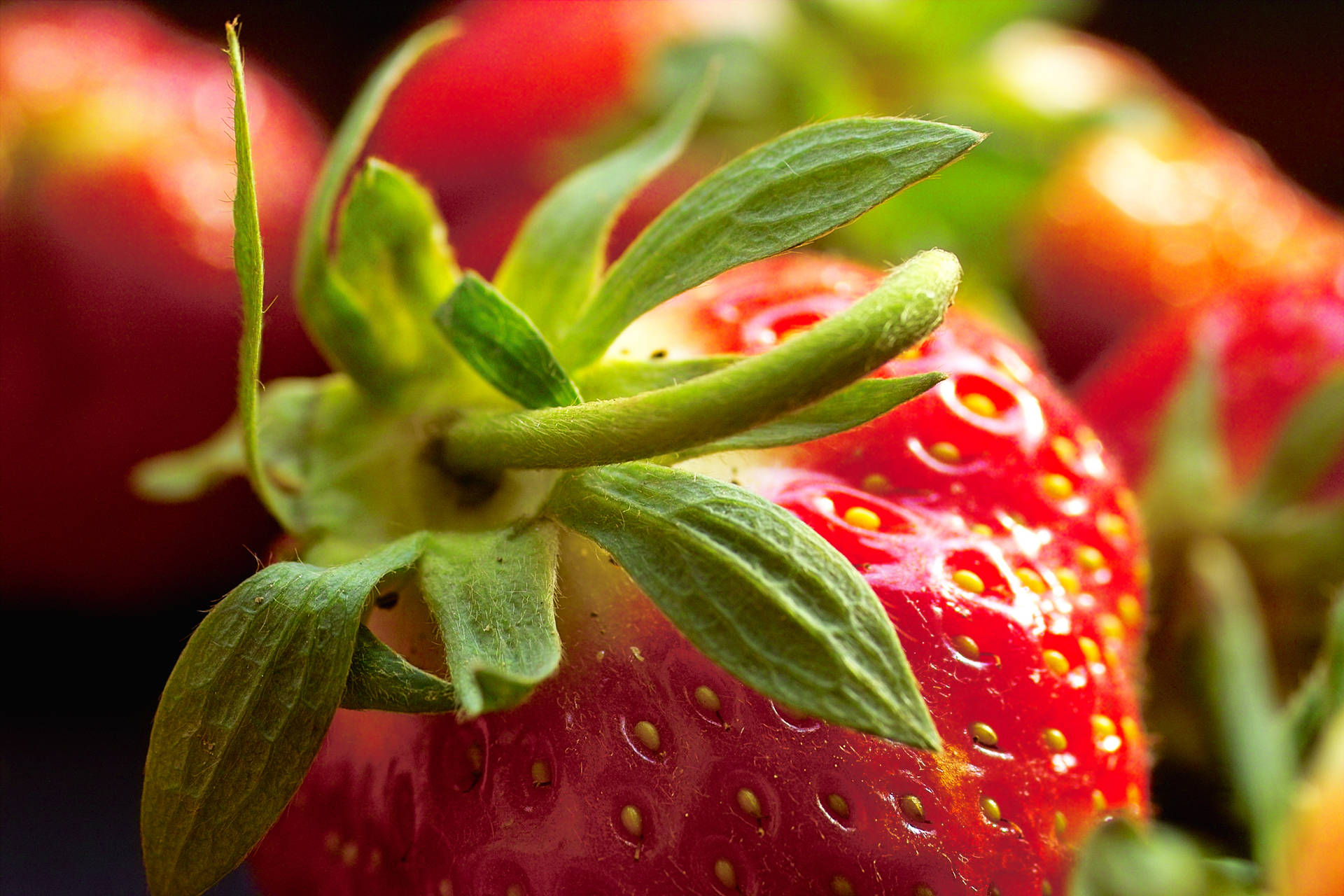 Close Up Of Strawberry And Other Fruits Background