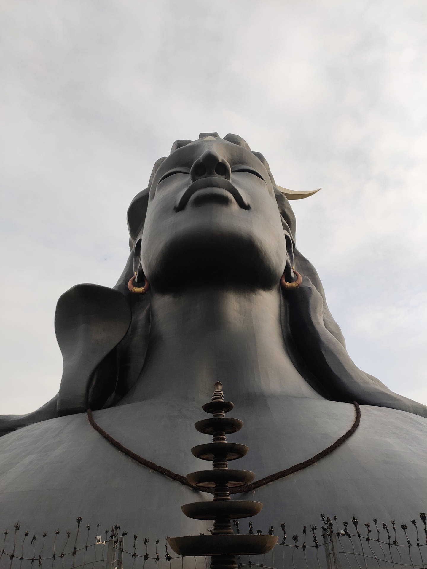 Close-up Of The Adiyogi Shiva Bust Background