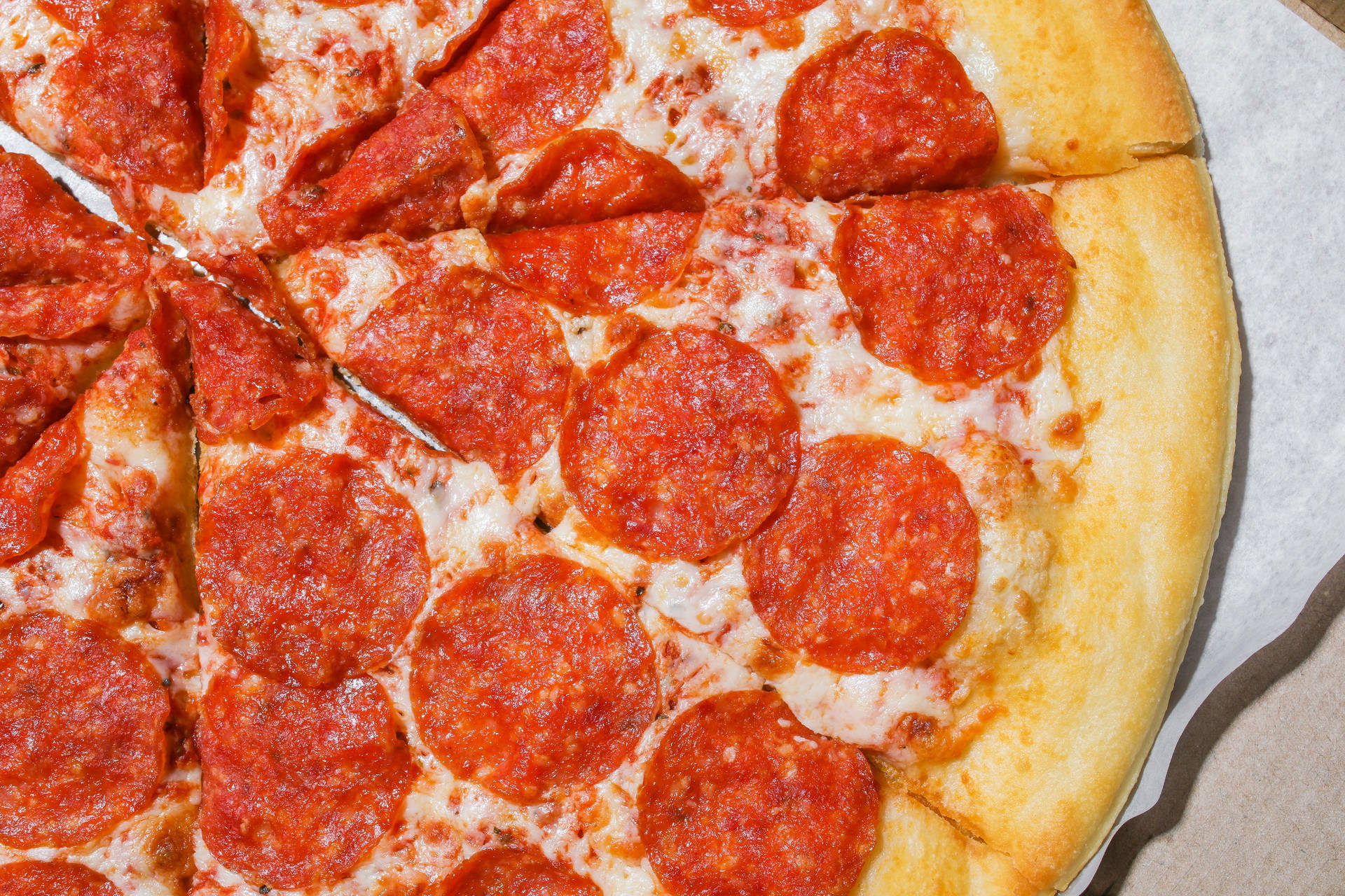 Close-up Pepperoni Dominos Pizza Background