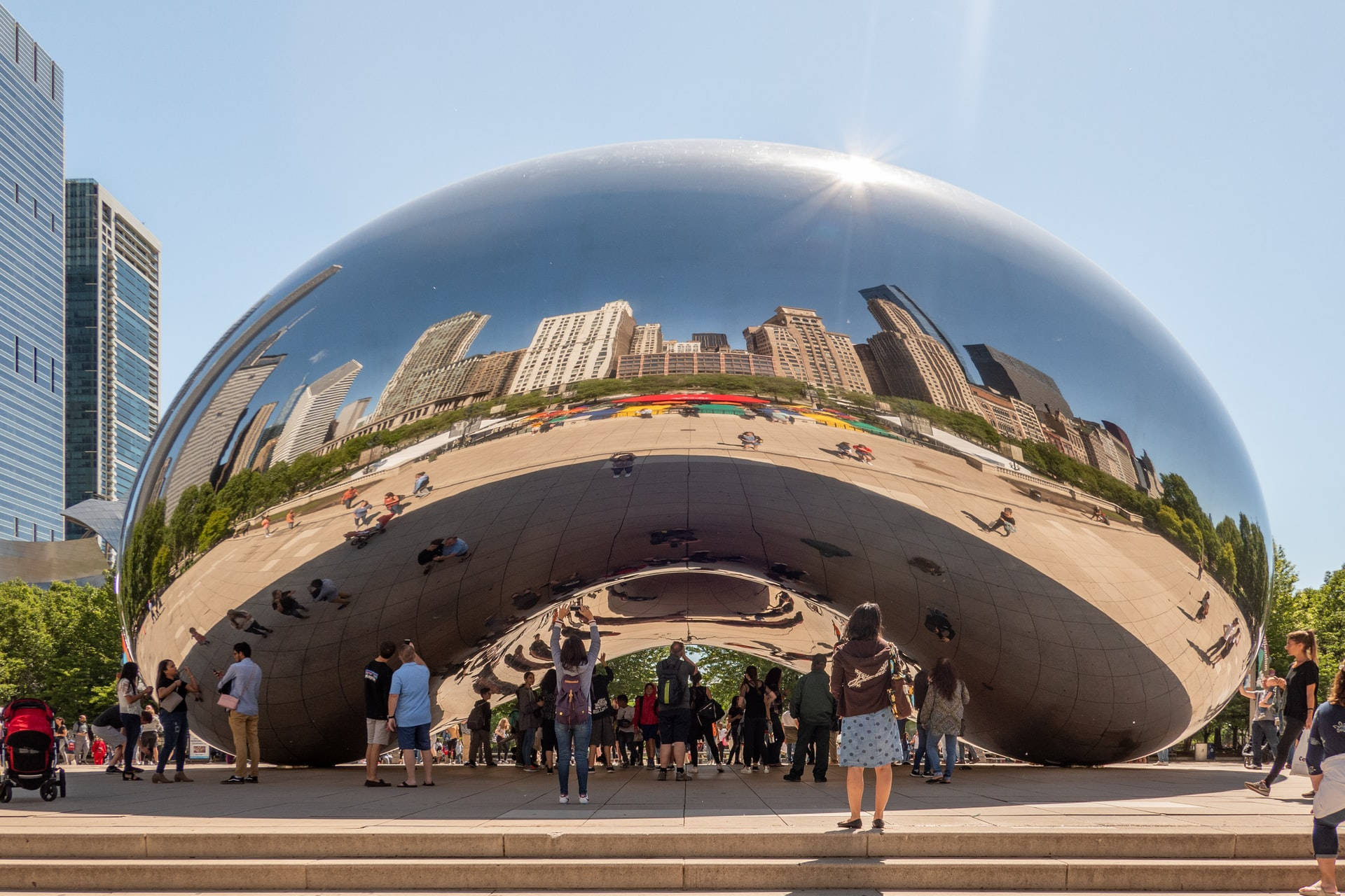 Close-up Photo Of Chicago's Cloud Gate In Illinois