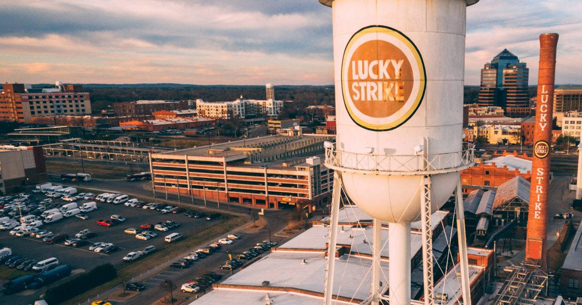 Close-up Photo Of Lucky Strike Tower In Durham Nc