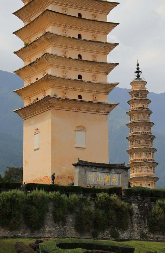 Close-up Photo Of Three Pagodas