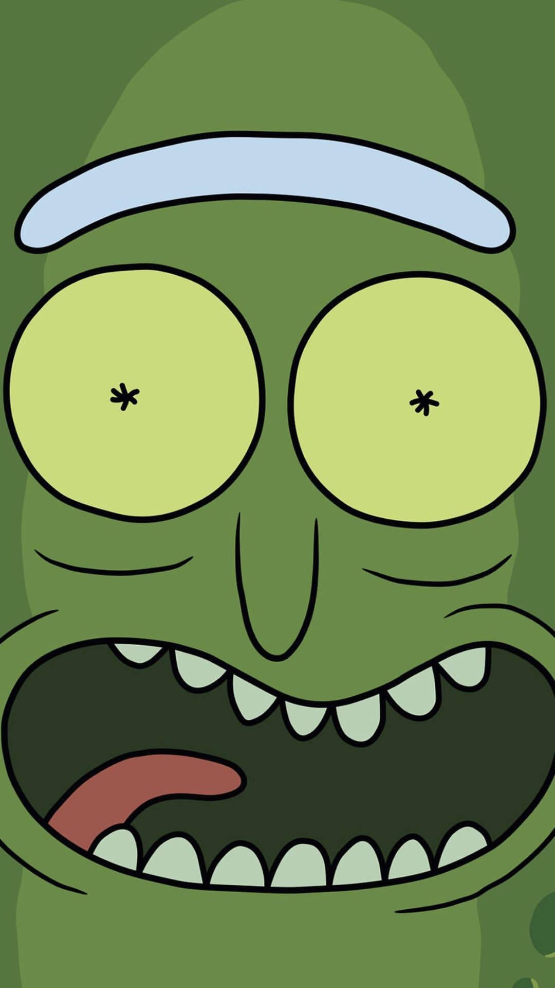 Close-up Pickle Rick Face Background