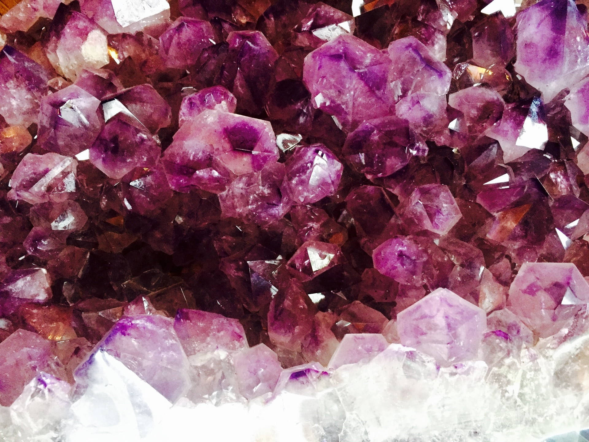 Close Up Pink Amethyst Crystals Background