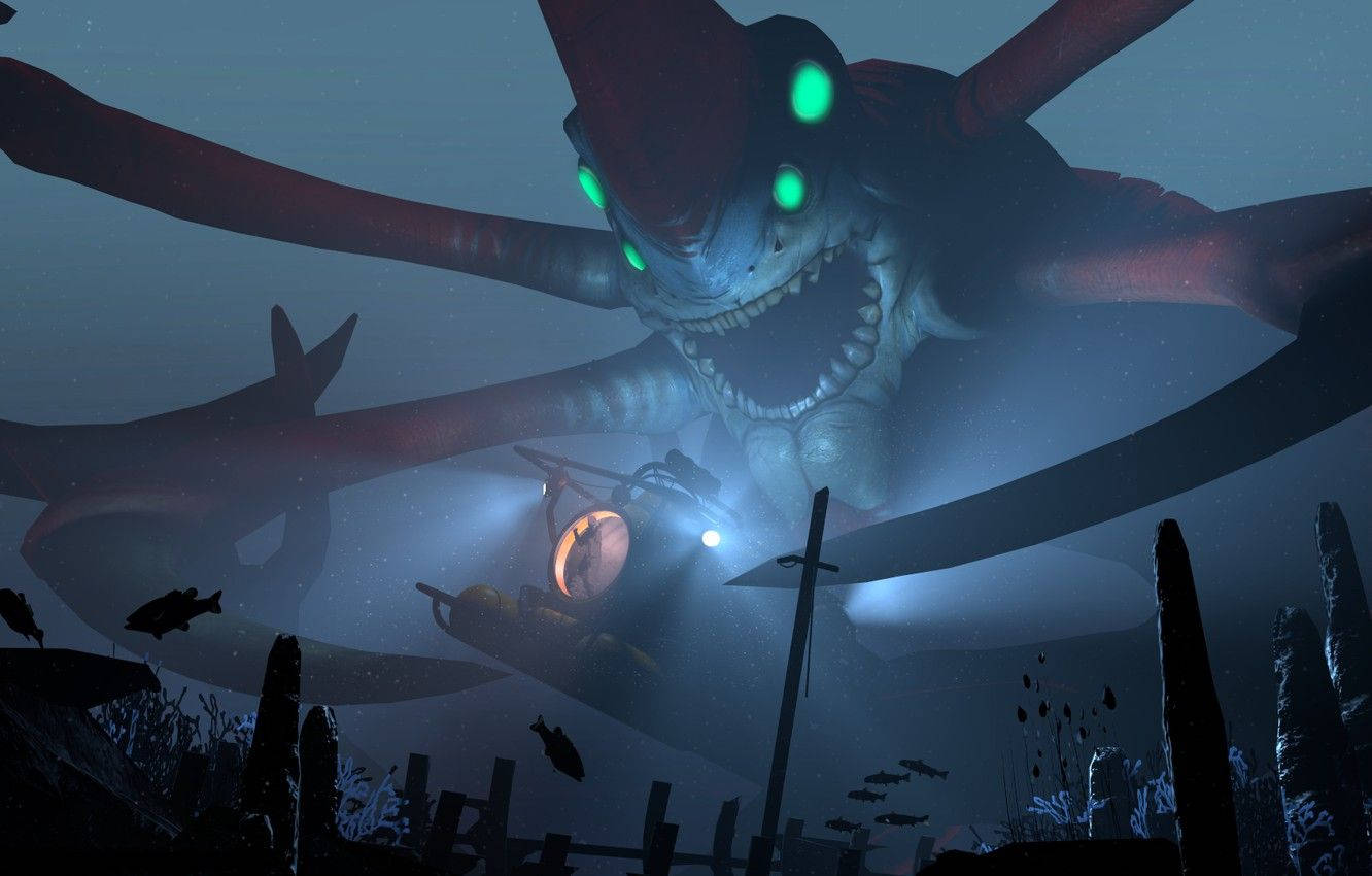 Close-up Reaper Leviathan Subnautica Background