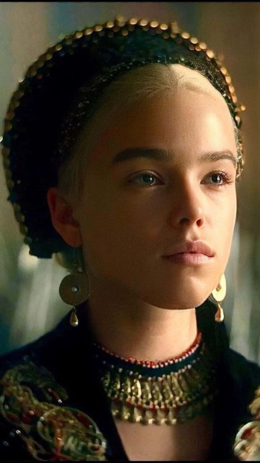 Close-up Rhaenyra Targaryen Regal Background