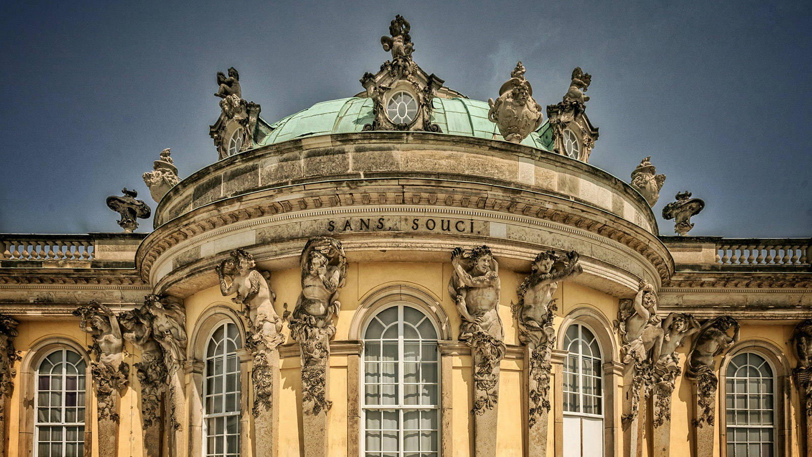 Close-up Sanssouci Palace Dome Potsdam Background