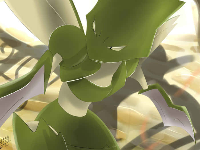 Close-up Scyther Flying Background