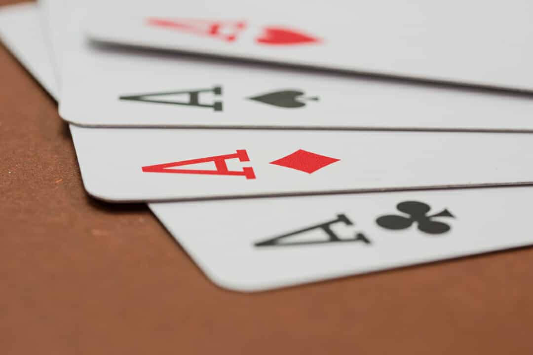 Close Up Shot Four Aces Background