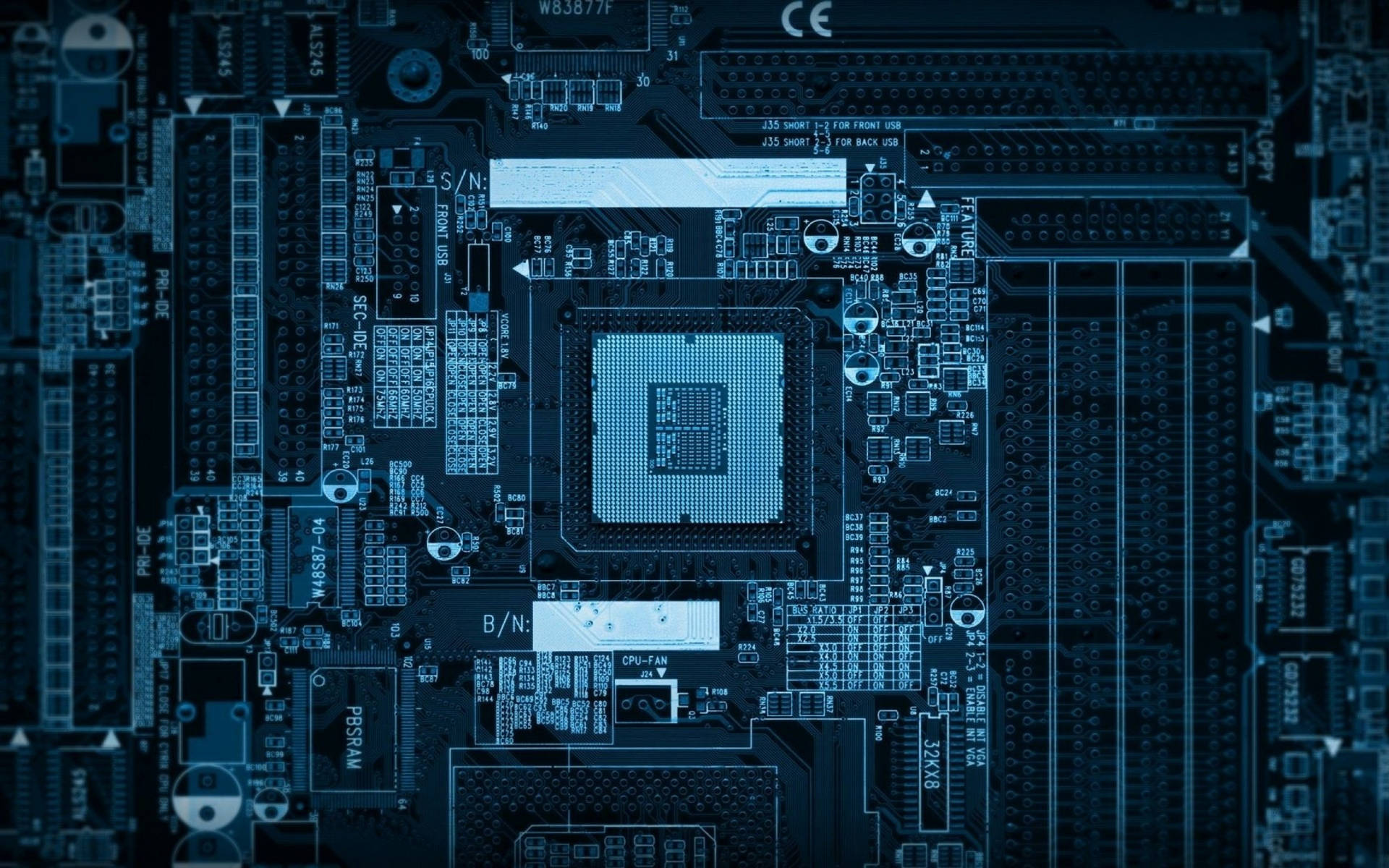 Close-up Shot Of A Computer Motherboard