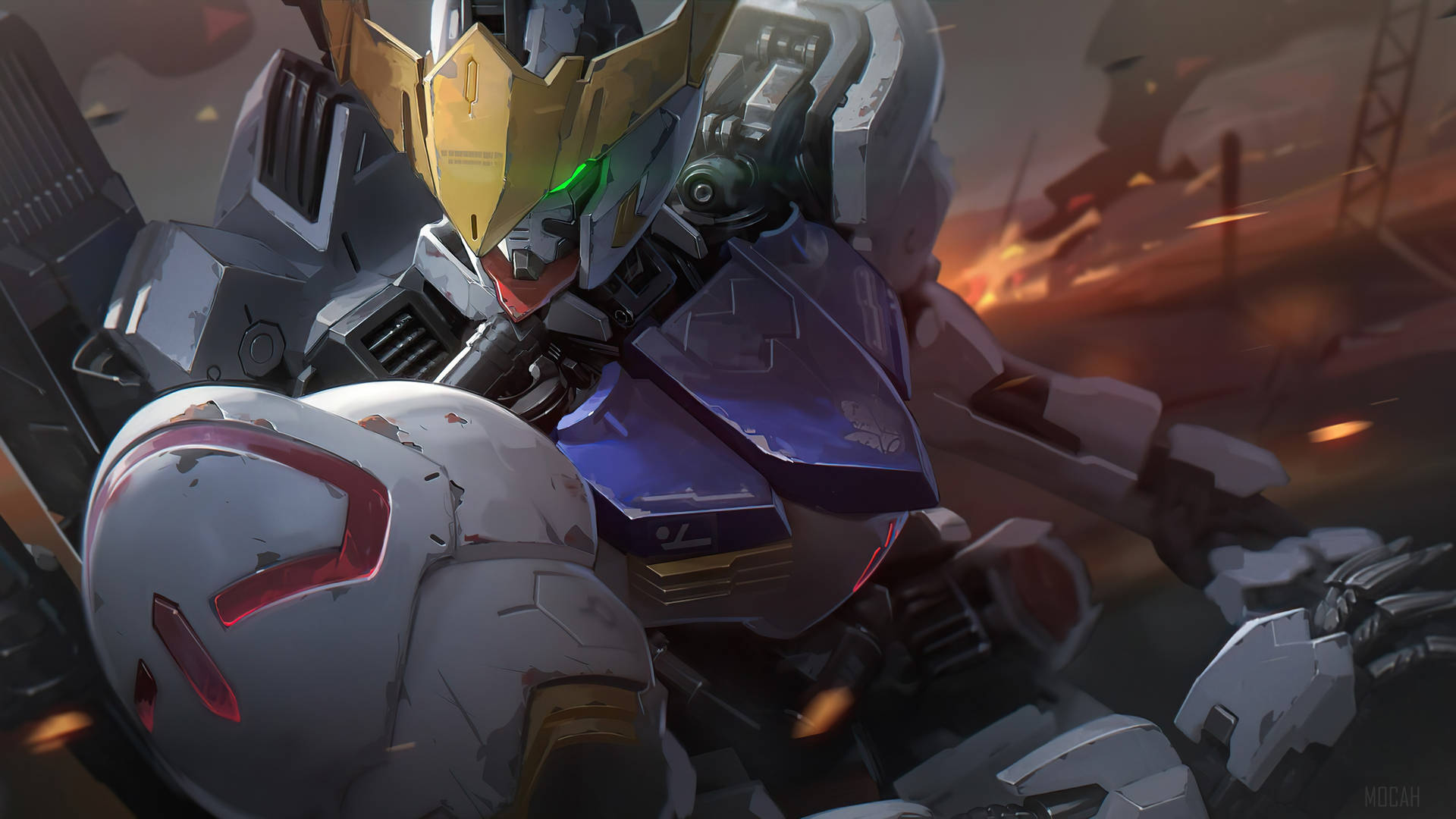 Close-up Shot Of Mobile Suit Gundam Background