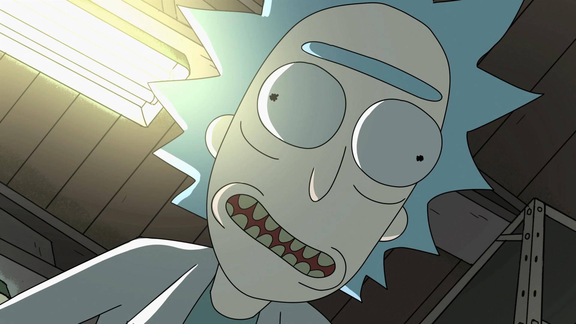 Close Up Shot Of Rick Sanchez Sad Background