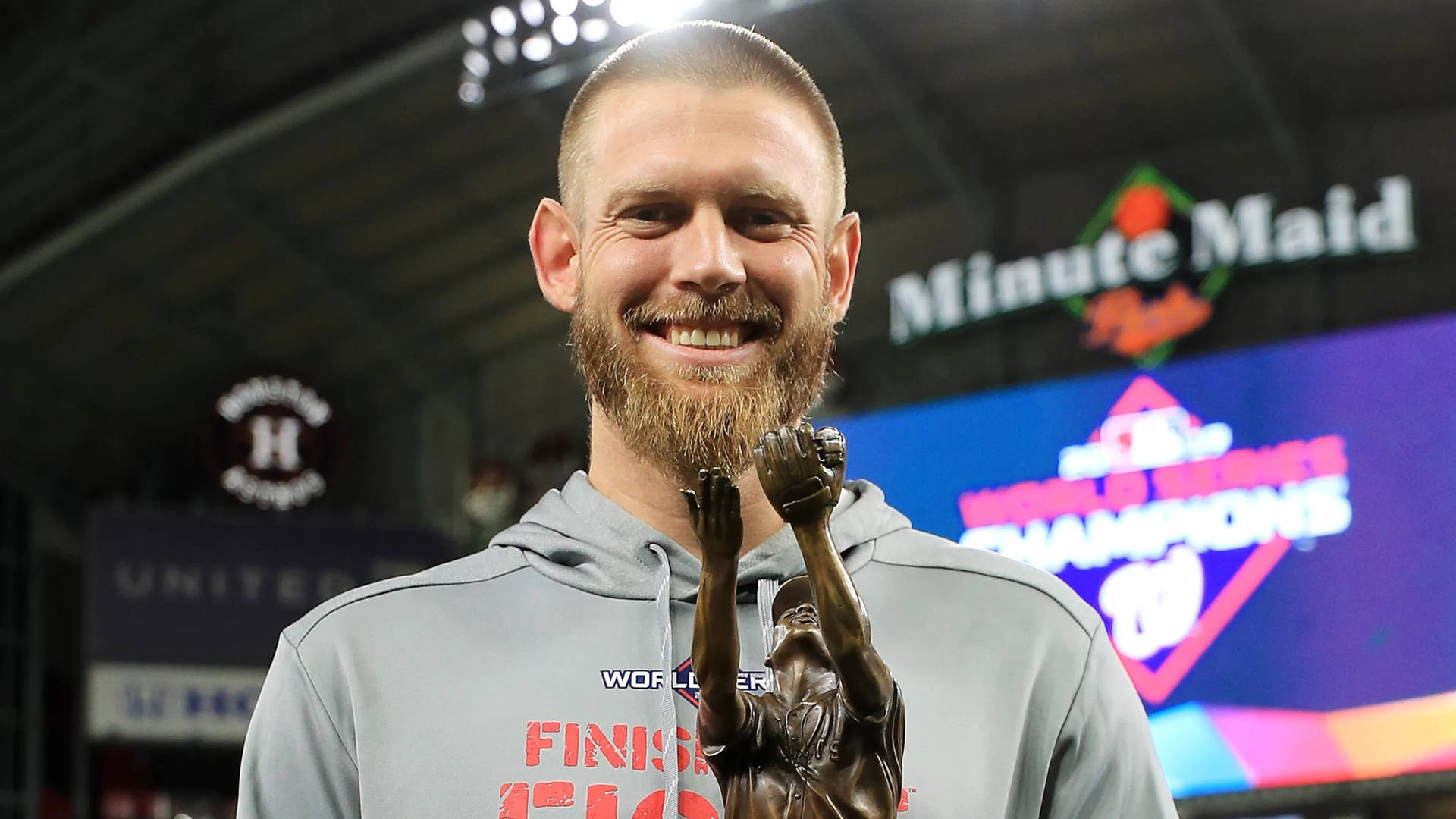 Close-up Shot Of Stephen Strasburg Winning Mvp Background