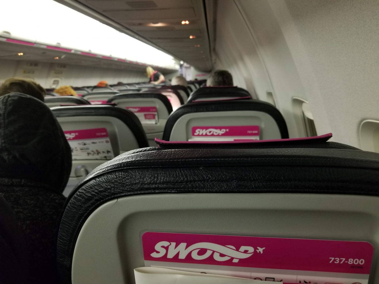 Close Up Shot Of Swoop Airplane Seats Background